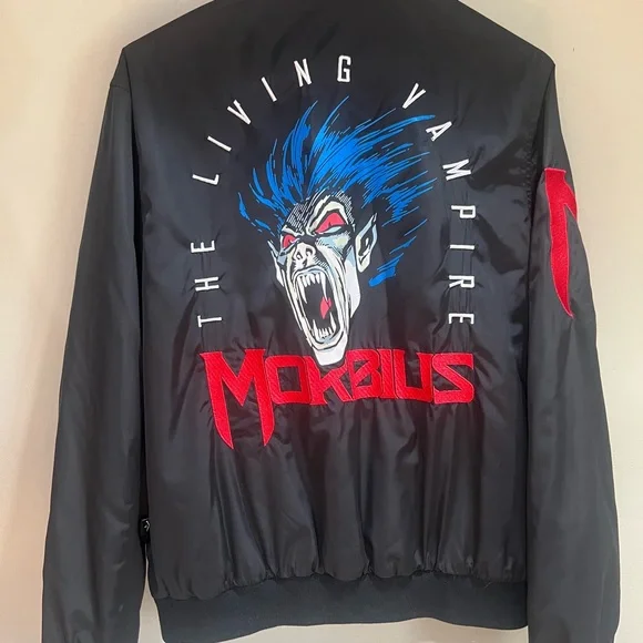 Marvel Morbius Black Bomber Jacket with Red Details Size S - Picture 2 of 2